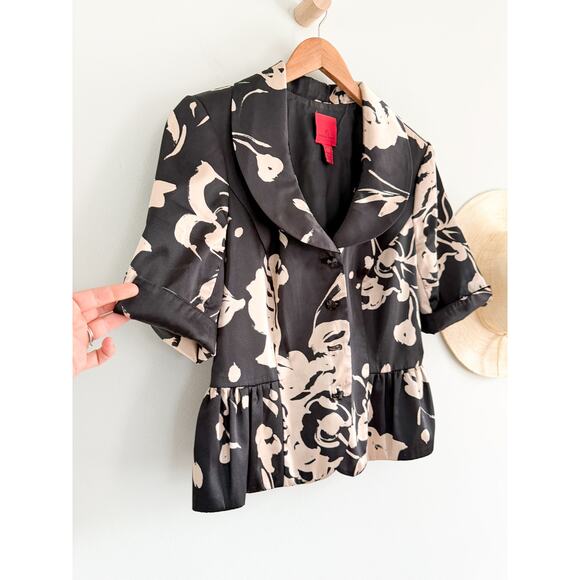 JS Collections | Black & Cream Cocktail Party Jacket | Sz 10 - Picture 2 of 11